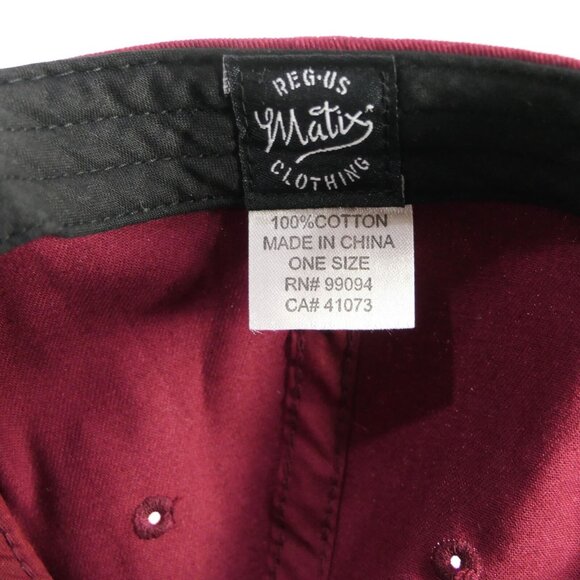 Matix Skateboard Surfing Snapback Two Tone Maroon Black Urban Camp Hat Cap - Picture 9 of 10